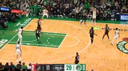 发现半岛体育-普里查德超远压哨三分再中，凯尔特人首节领先开拓者21分